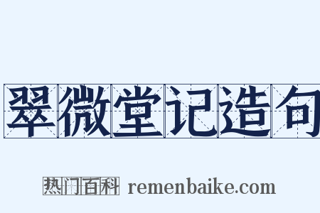 翠微堂记造句是什么意思的图片